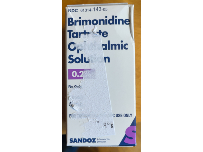 Brimonidine Tartrate Ophthalmic Solution 0.2%, 5 ml, Sandoz (Rx)