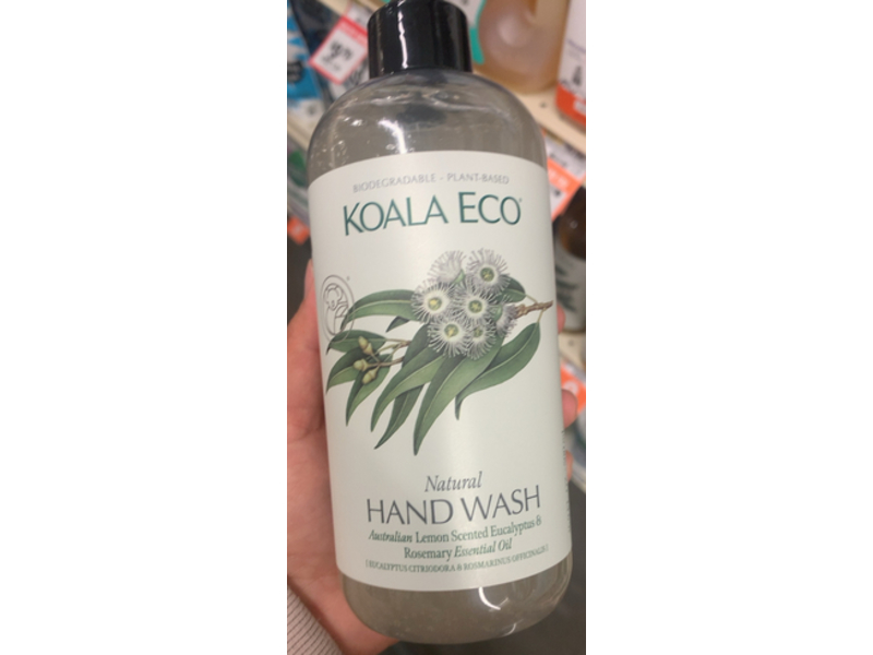 Koala Eco Natural Hand Wash, Australian Lemon Scented Eucalyptus & Rosemary Essential Oil, 16.9 fl oz/500 mL