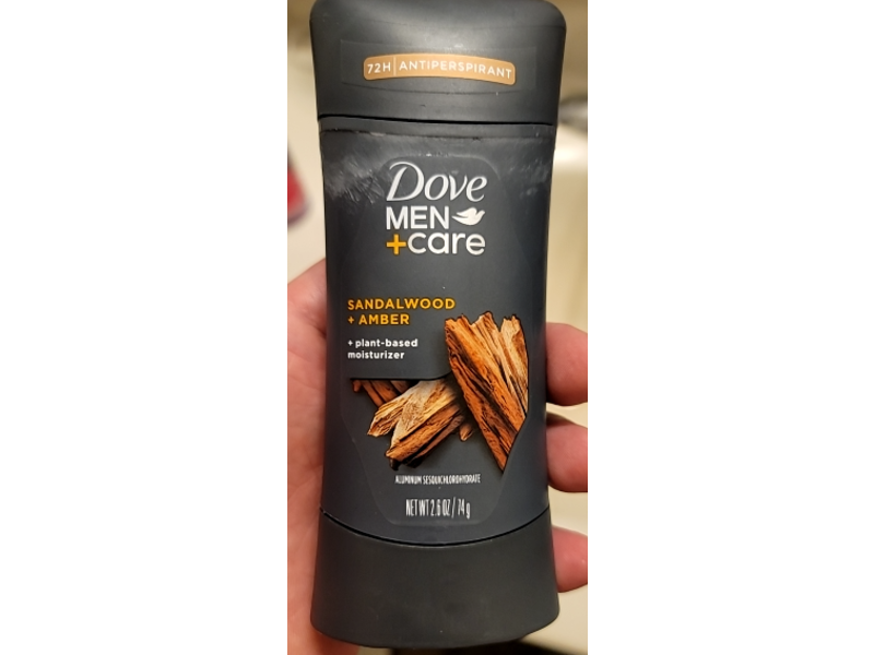 Dove Men + Care Antiperspirant Deodorant Antiperspirant, Sandalwood + Amber, 2.6 oz/74 g, 4 Count