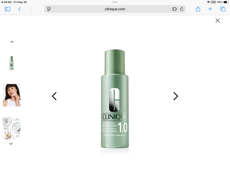 Clinique Clarifying Lotion 1.0 Twice A Day Exfoliator, 6.7 fl oz/200 mL