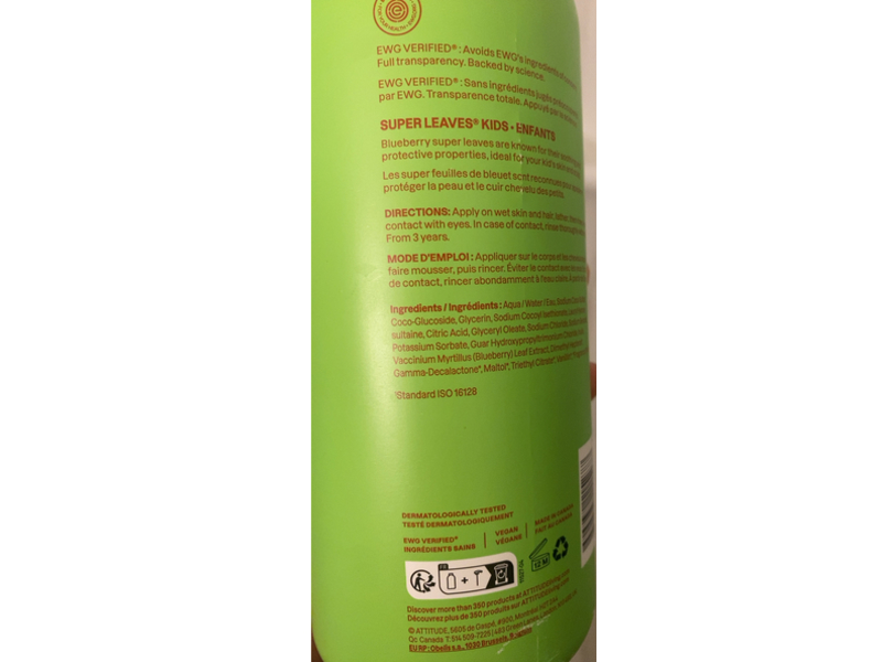Attitude Kids Shampoo & Body Wash, Watermelon & Coco, 32 fl oz/946 mL