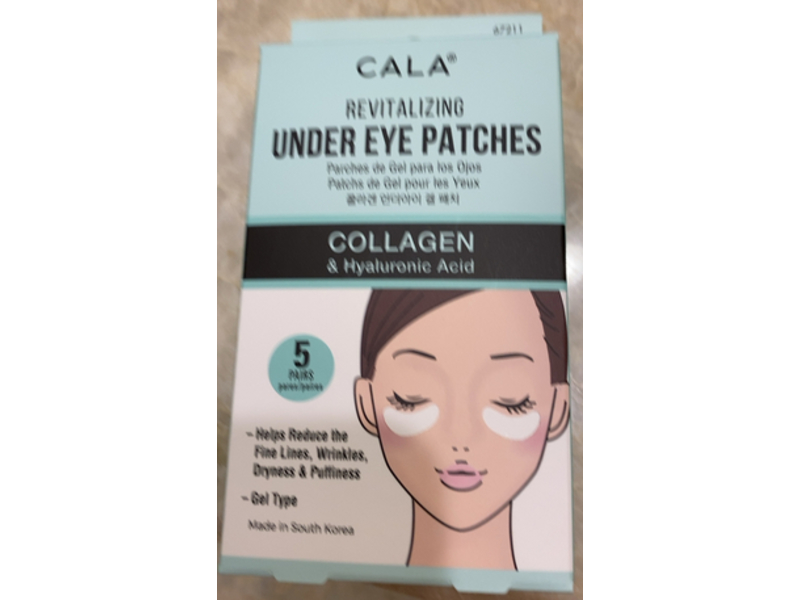 Cala Revitalizing Under Eye Patches, Collagen & Hyaluronic Acid, 5 Count
