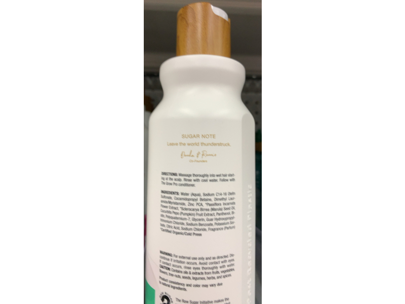 Raw Sugar The Grow Pro Vegan Biotin Shampoo, Passion Fruit + Marula + Zinc, 18 fl oz/532 mL, Pack Of 2