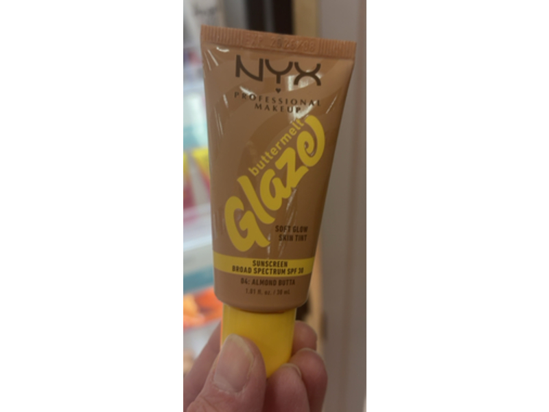 NYX Professional Makeup Buttermelt Glaze Soft Glow Skin Tint, 04 Almond Butta, 1.01 fl oz/30 mL