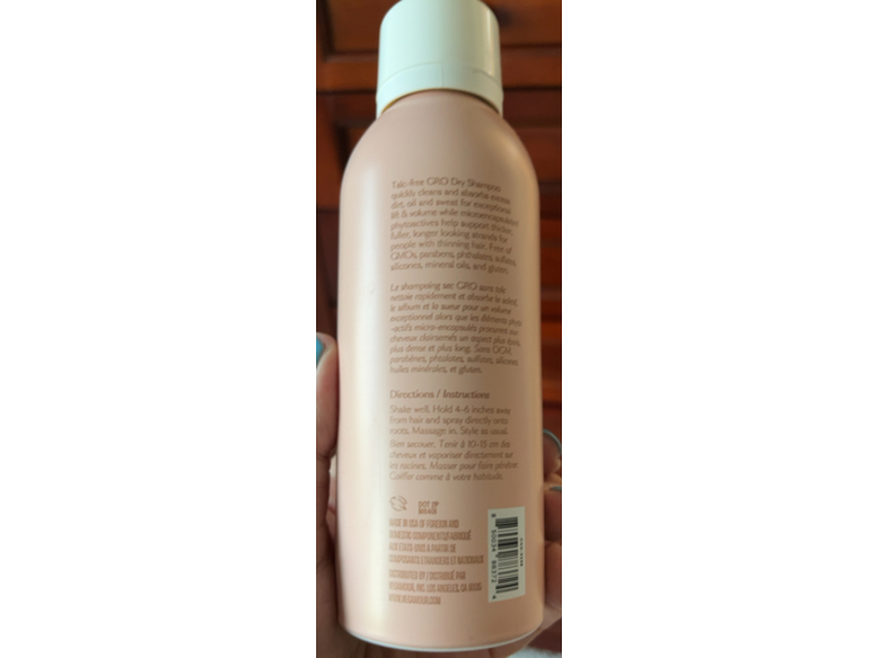 Vegamour Gro Dry Shampoo, 3.95 fl oz/112 g