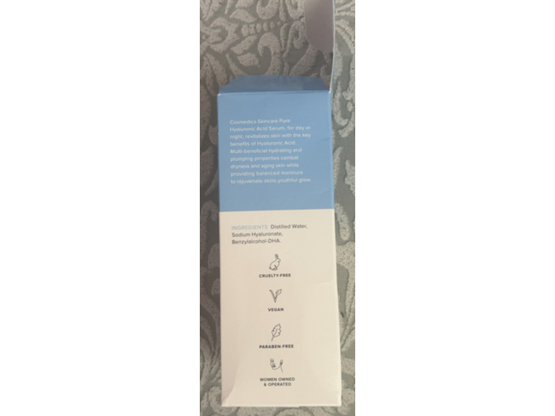Cosmedica Skincare Pure Hyaluronic Acid Serum, 8 oz/236 mL