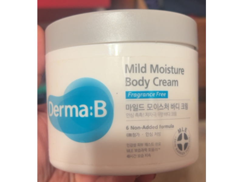 Derma B Mild Moisture Body Cream, 14.54 fl oz/430 mL