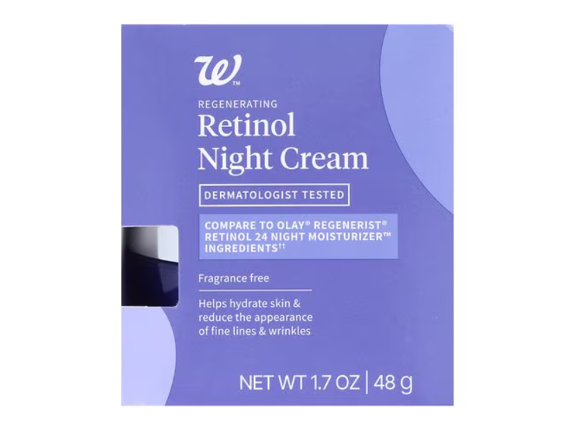 Walgreens Regenerating Retinol Night Cream, Fragrance Free, 1.7 oz/48 g
