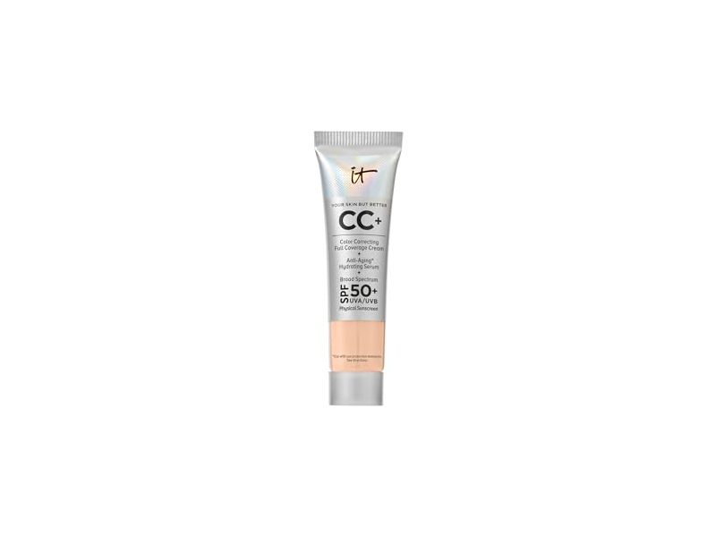 IT Cosmetics CC+ Color Correcting Cream, SPF 50+, 08N Light Neutral, 0.406 fl oz/12 mL