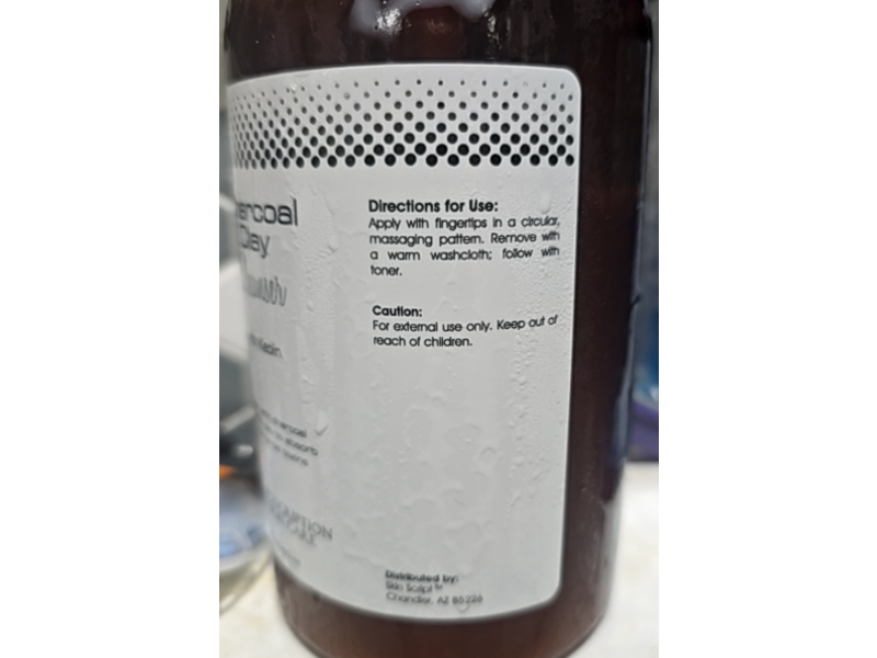 Skin Script Charcoal Clay Cleanser With Kaolin, 16 oz/480 mL