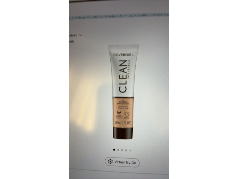 Covergirl Clean Invisible Foundation, 107 Light Beige, 1 fl oz/30 mL
