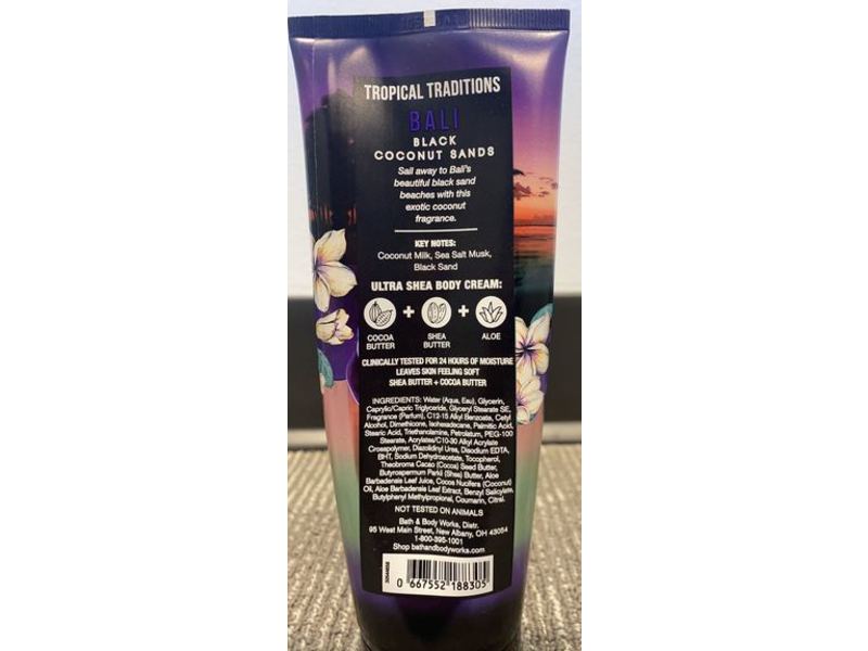 Bath & Body Works Bali Ultra Shea Body Cream, Black Coconut Sands, 8 oz/226 g