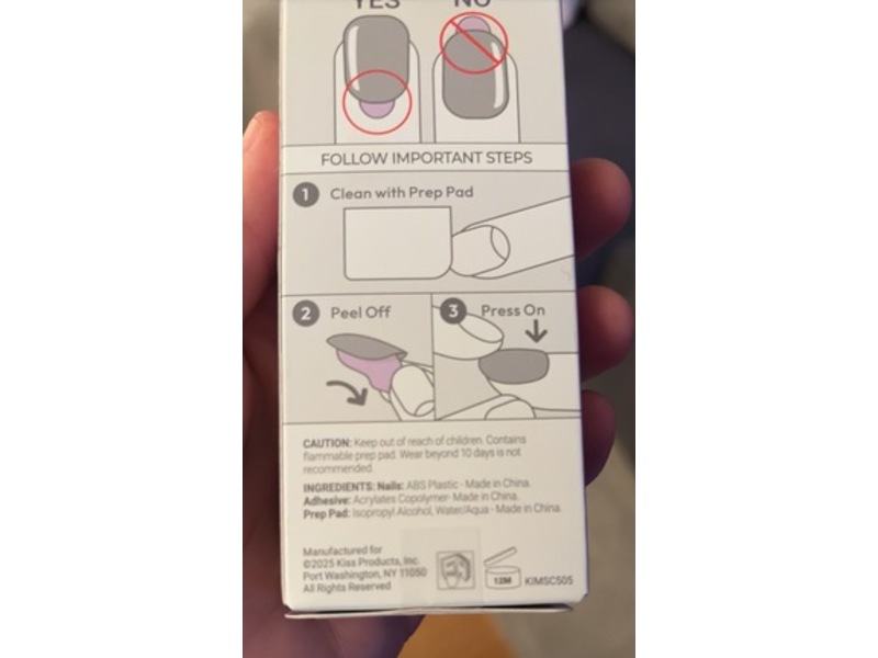 ImPress No Glue Mani Press On Nails, Fallin, Pink, Short Size, Oval Shape, 30 Count