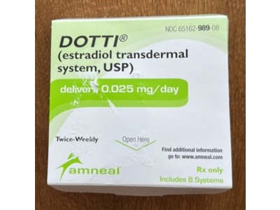 Dotti (estradiol transdermal system USP) 0.025 mg/day, 8 Count, Amneal (Rx)