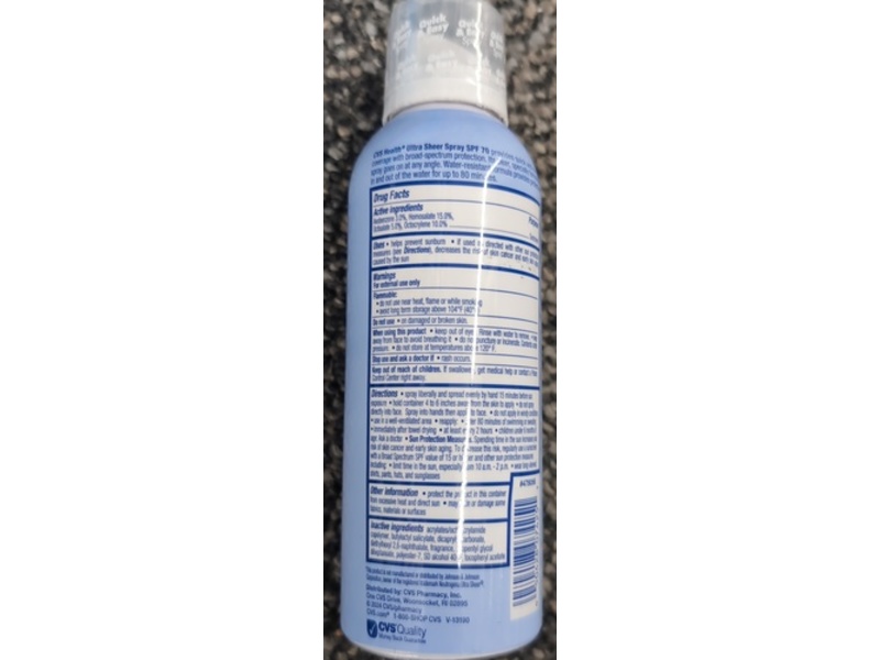 CVS Health Ultra Sheer Sunscreen Spray, SPF 70, 5 oz/142 g