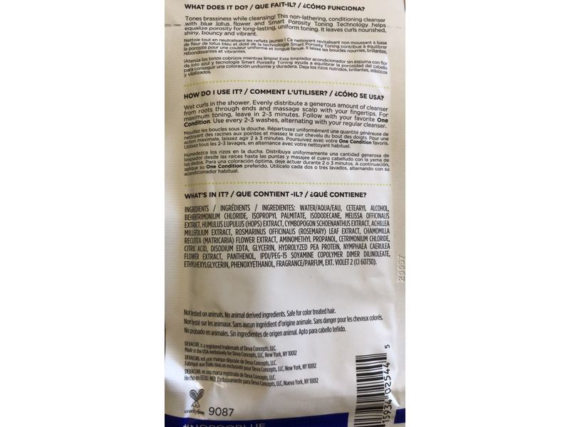 DevaCurl Anti-BrassZero Lather Curl Cleanser, Anti-Brass, 1 fl oz/30 mL