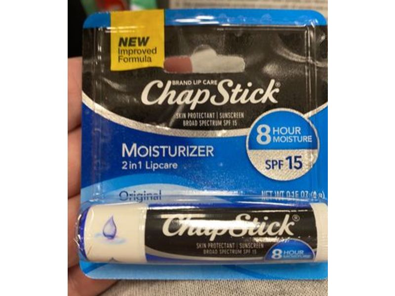 Chapstick 2 In 1 Moisturizer Lip Care, SPF 15, 0.15 oz/4 g