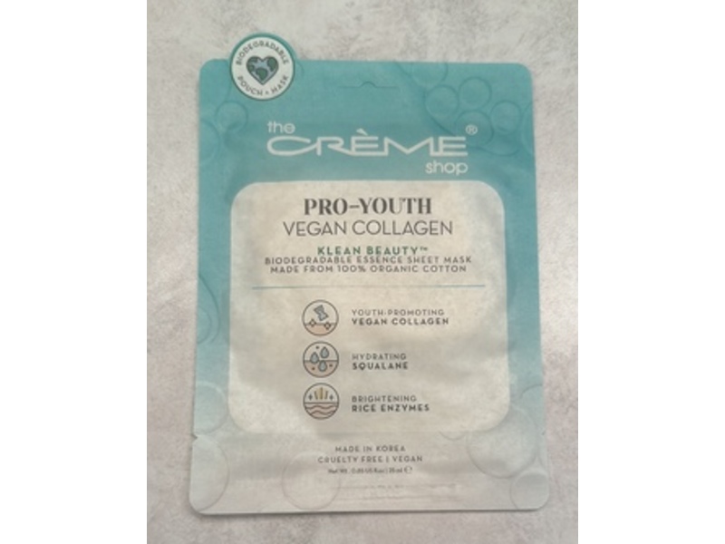 The Creme Shop Pro Youth Vegan Collagen Face Mask, 0.85 fl oz/25 mL