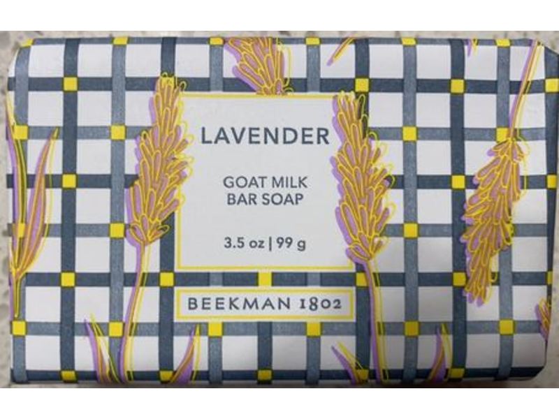 Beekman 1802 Bar Soap, Lavender, Goat Milk, 3.5 oz/99 g, Pack Of 3