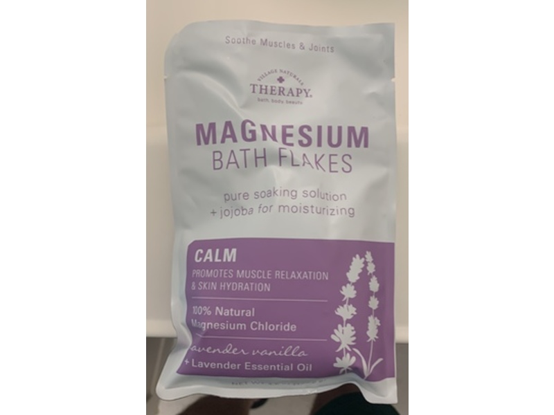 Village Naturals Therapy Calm Magnesium Bath Flakes, Lavender Vanilla, 4.5 oz/127.6 g, Pack Of 10