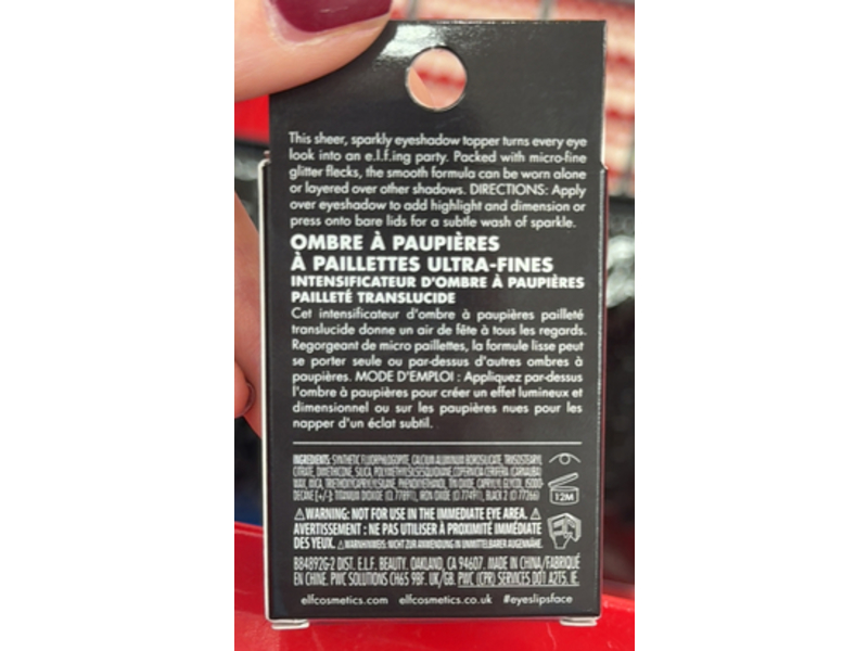 e.l.f. Fine As Fleck Glitter Eyeshadow, Pop Off Pink, 0.07oz/2 g