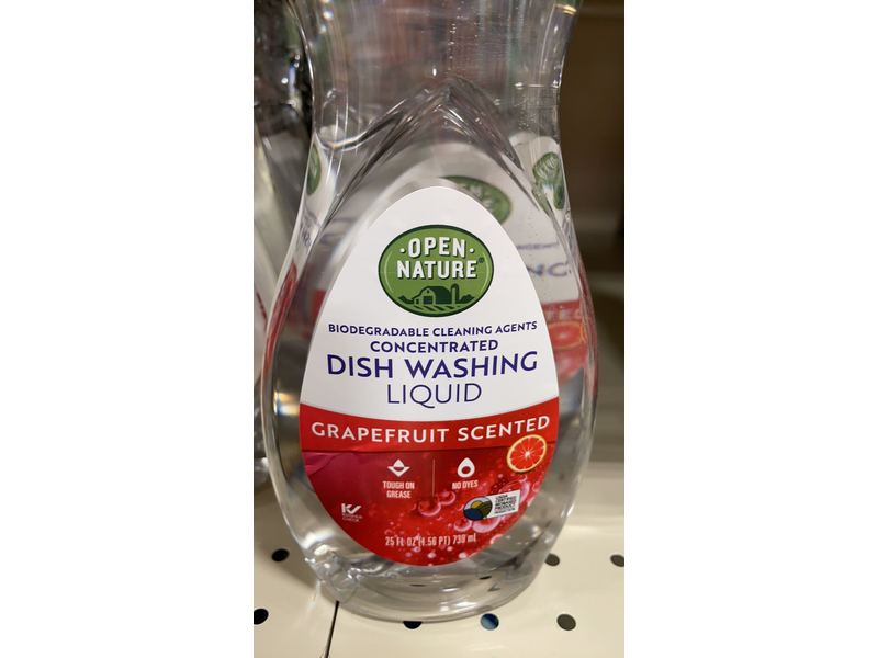 Open Nature Dish Washing Liquid, Grapefruit, 25 fl oz/739 mL