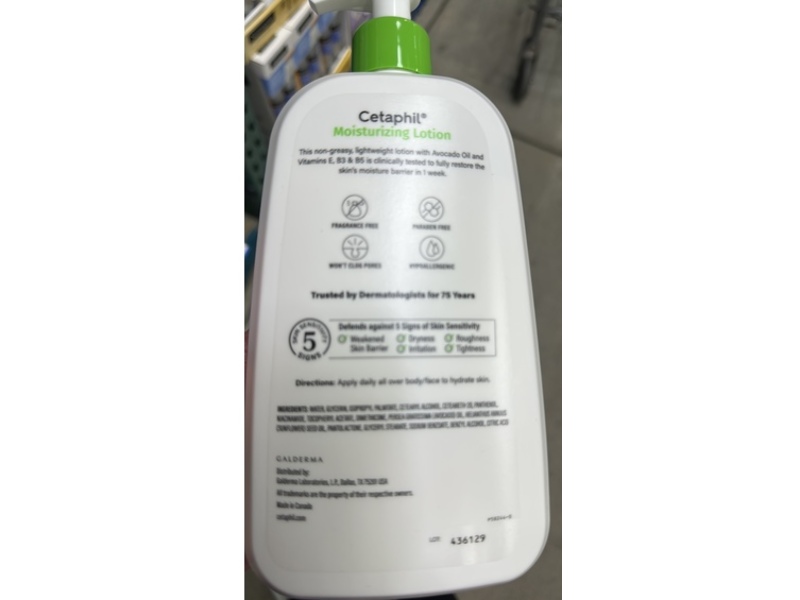 Cetaphil Moisturizing Lotion, Glycerin, Vitamin B3 & B5, 20 fl oz