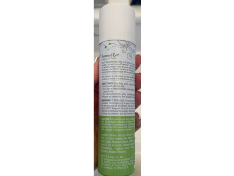 Summers Eve 5 In 1 Freshening Spray, Tropical Rain, 2.0 oz/56.7 g
