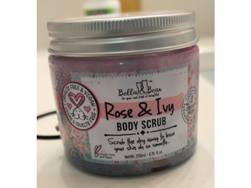 Bella & Bear Body Scrub, Rose & Ivy, 6.76 fl oz/200 mL