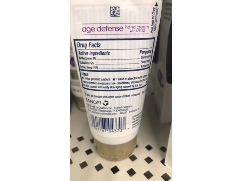 Gold Bond Ultimate Age Defense Hand Cream, SPF 20, 3 oz/85 g