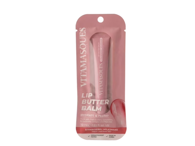 Vitamasques Lip Butter Balm, Strawberry Milkshake, 0.33 fl oz/10 mL
