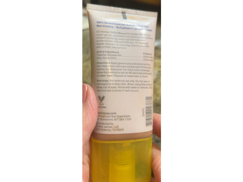 Supergoop! 100% Mineral CC Cream, SPF 50, PA+++, 230C, 1.6 fl oz/47 mL