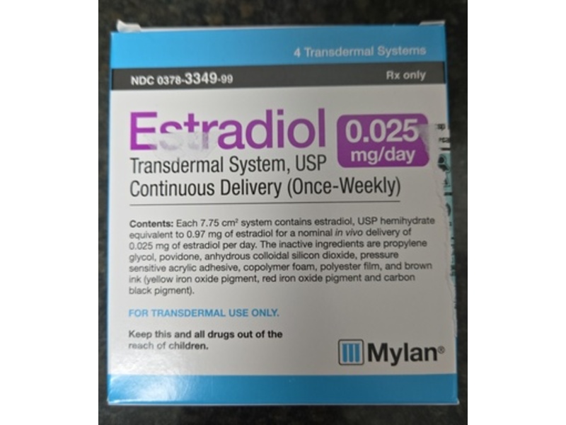 Estradiol Transdermal System 0.025% mg/day, Mylan (Rx)