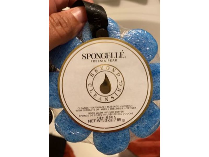 Spongelle Body Wash Infused Buffer, Freesia Pear, 3 oz/85 g