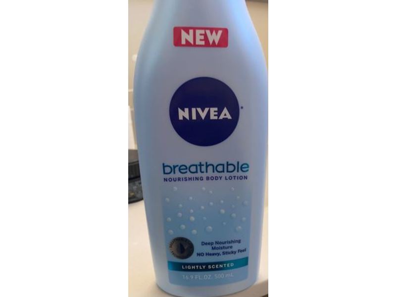 Nivea Breathable Nourishing Body Lotion, Lightly Scented, 16.9 fl oz/500 mL