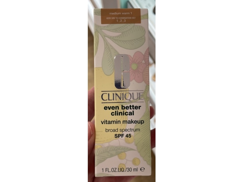 Clinique Even Better Clinical Vitamin Makeup, SPF 45, Medium Warm 1, 1 fl oz/30 mL