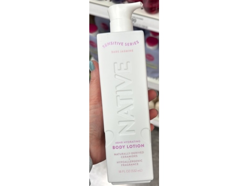Native Sensitive Series 48Hr Hydrating Body Lotion, Bare Jasmine, 18 fl oz/532 mL, Pack Of 2