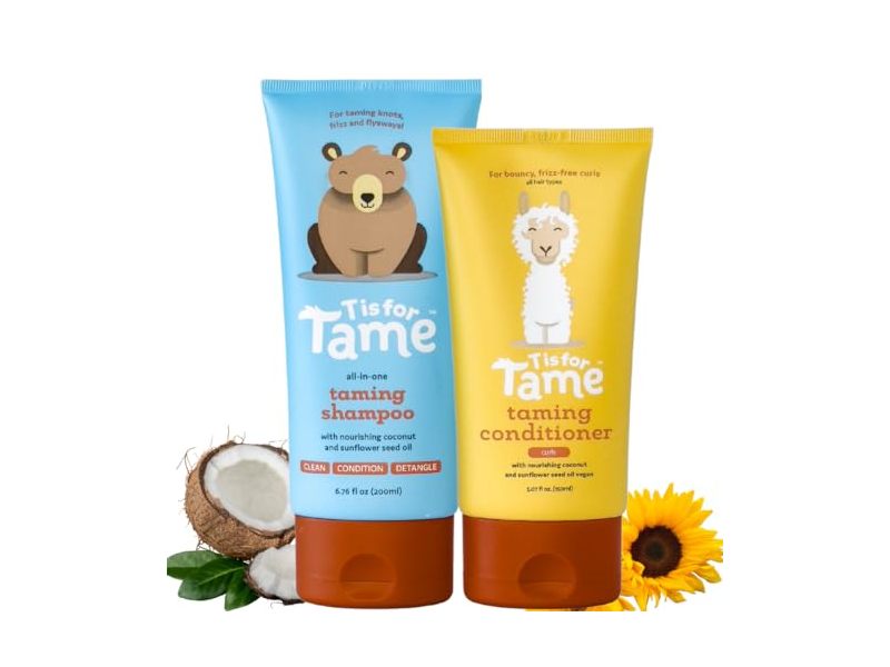 T Is For Tame Baby Shampoo & Conditioner Bundle, Coconut Oil & Sunflower Seed Oil