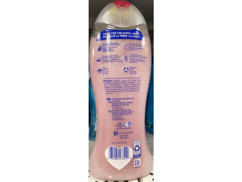 Softsoap Exfoliating Body Wash, Pink Peony & Sea Salt, 20 fl oz/591 mL, Pack Of 4