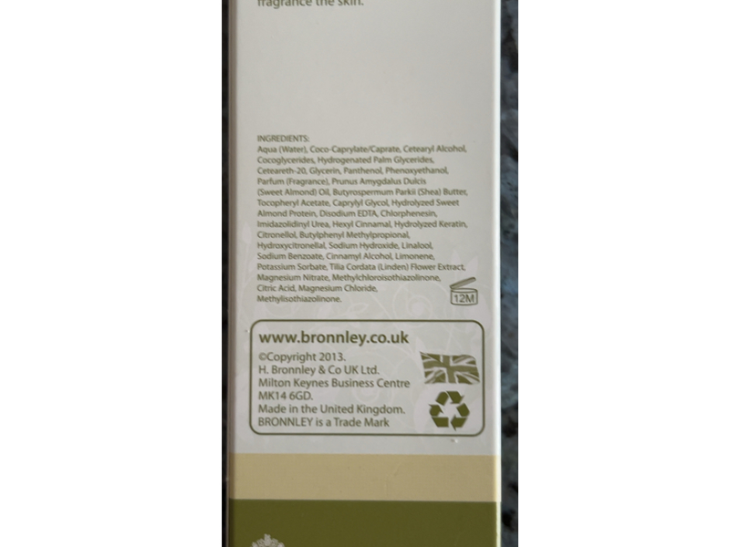 Bronnley Lily Of The Valley Hand & Nail Cream, Sweet Almond Oil & Vitamins, 3.3 fl oz/100 mL