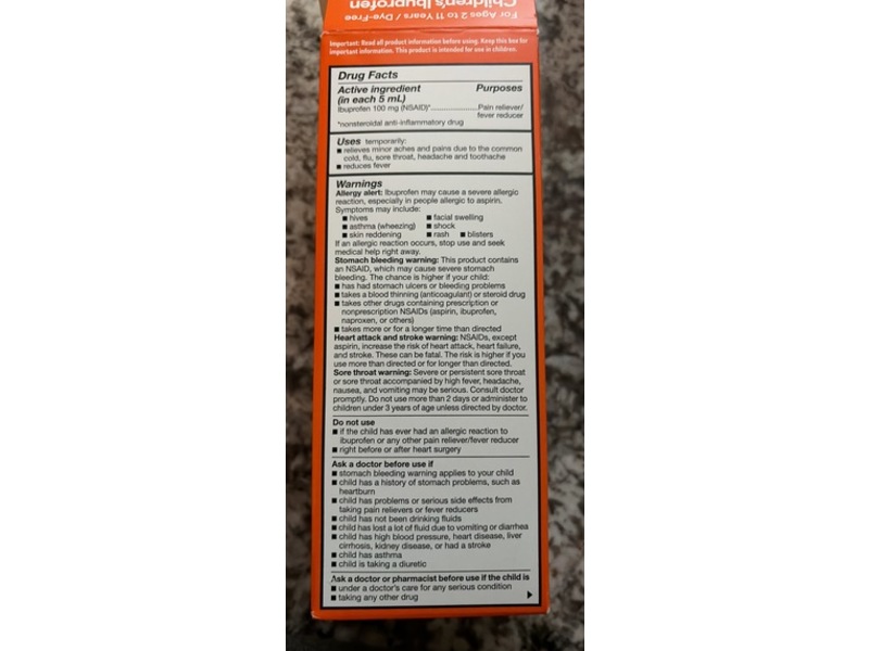 up&up Children's Ibuprofen Oral Suspension, Berry, 8 fl oz/237 mL