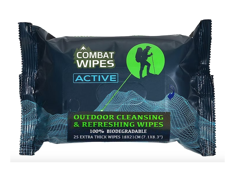 Combat Active Outdoor Cleansing & Refreshing Wipes, 25 Count