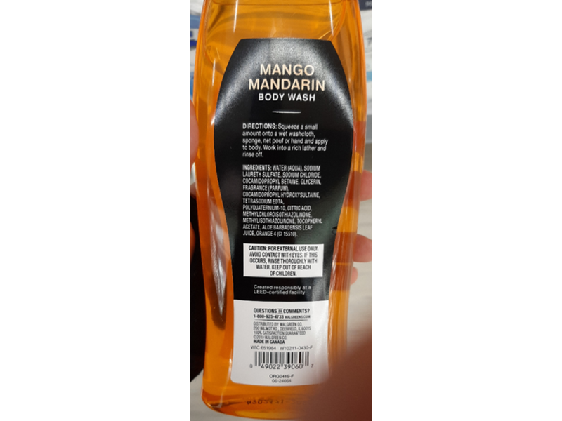 Walgreens Mango Mandarin Body Wash, Vitamin E, 15 fl oz/444 mL