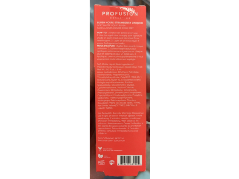 Profusion Cosmetics Blush Hour Soft matte Liquid Blush, Strawberry Daiquiri, 0.2 fl oz/6 mL