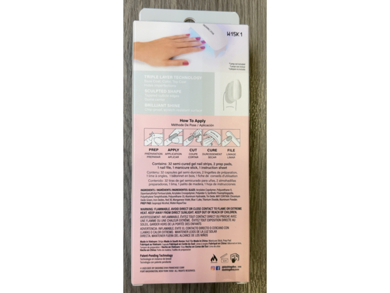 Dashing Diva Glaze Led Semi-Cured Gel Nail Strips, In The Buff, 32 Count