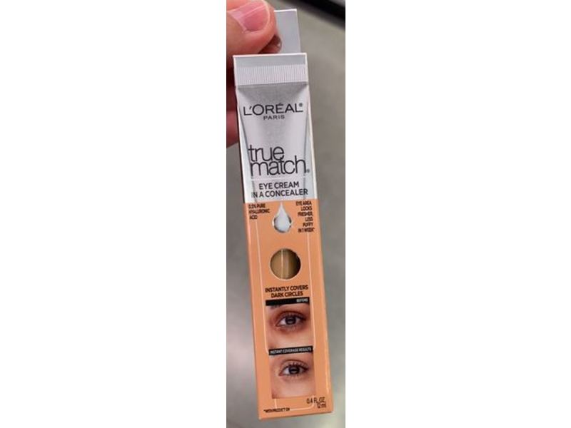 L'Oreal Paris True Match Eye Cream Concealer, Medium W5-6, 0.4 fl oz/12 mL
