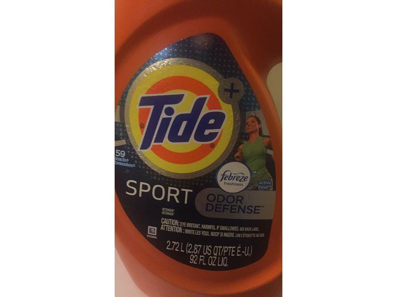 Tide+ Febreze Sport Odor Defense Detergent, Active Fresh, 59 Loads, 92 fl oz/2.72 L