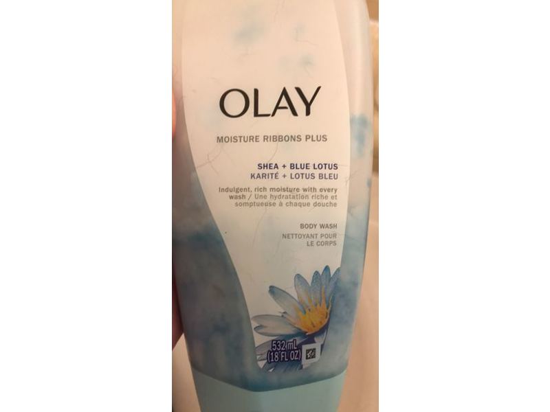 Olay Moisture Ribbons Plus Body Wash, Shea + Blue Lotus, 18 fl oz/532 mL