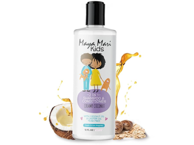 Maya Mari Kids 2 In 1 Shampoo & Conditioner, Creamy Coconut, 12 fl oz/355 mL