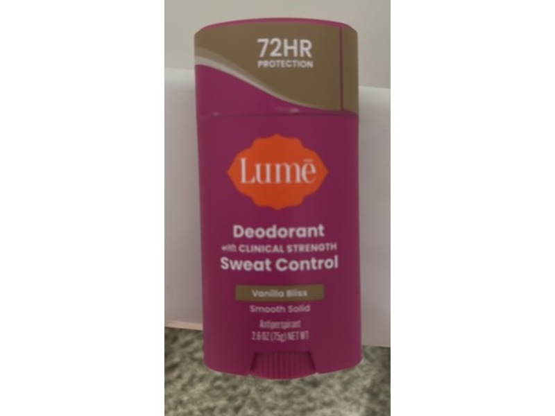 Lume Deodorant & Antiperspirants, Vanilla Bliss, 2.6 oz/75 g